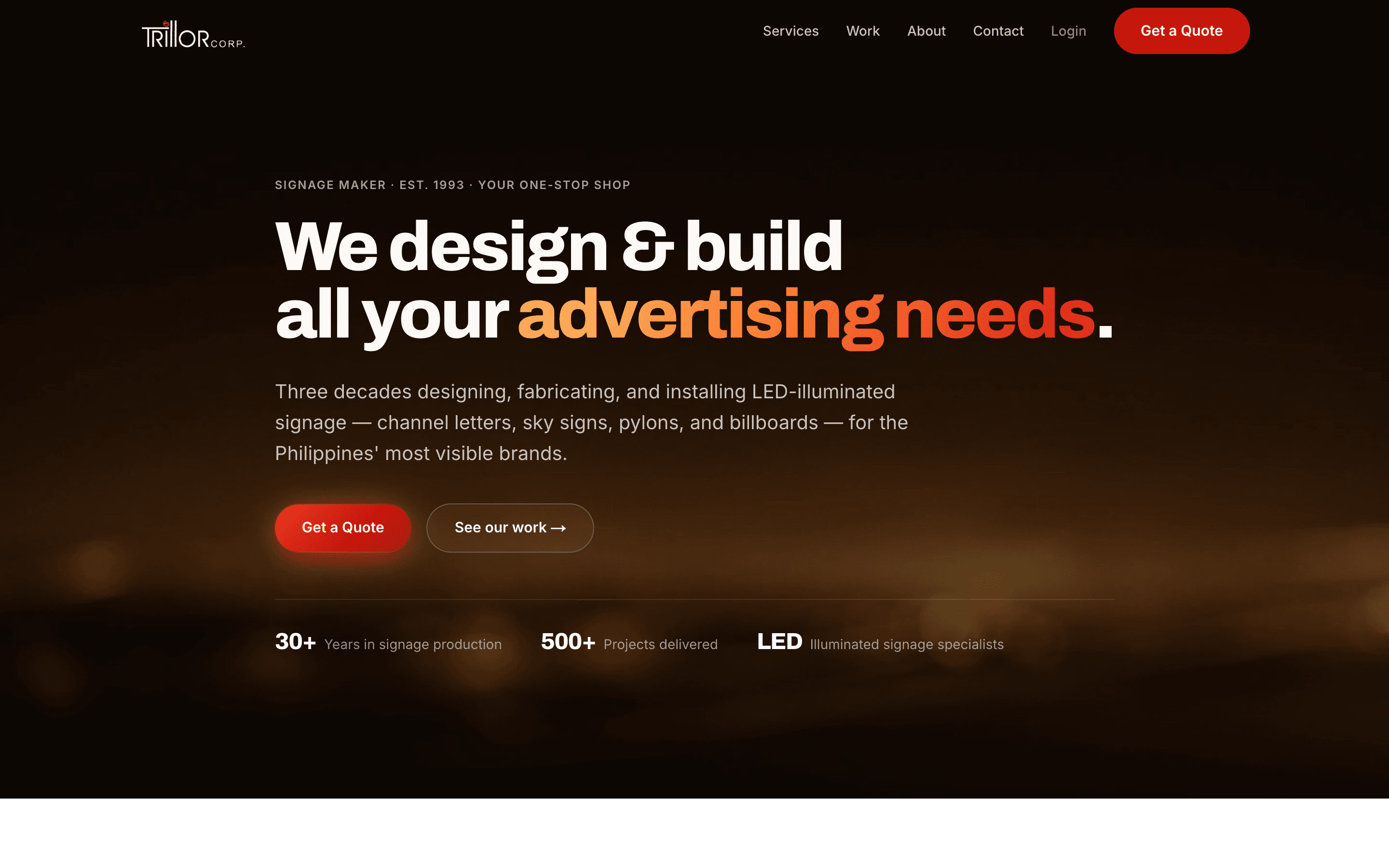 Trilor — Trilor — the signage lifecycle, from quote to completion-gated billing